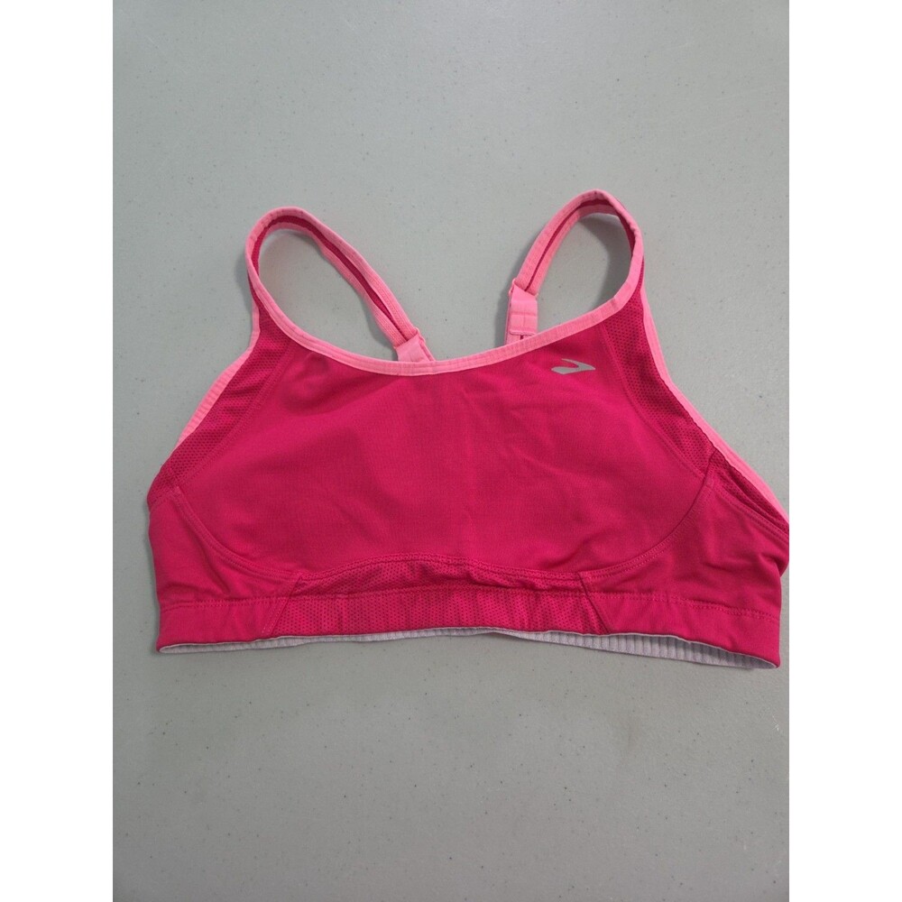 Brooks Adjustable Sports Running Bra pink Sz Medium 34cd - 36 x